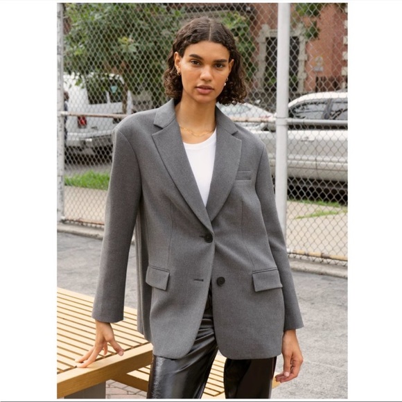 Wilfred Jackets & Blazers - Aritzia Wilfred Nassau Oversized Two Button Gray Blazer  Size 2